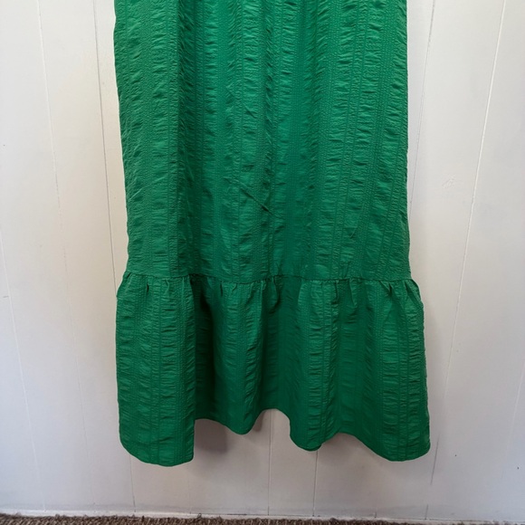 Addition Elle Green Maxi Tiered Lace-Up Peasant Dress Party Stretch size 3X - Picture 11 of 16